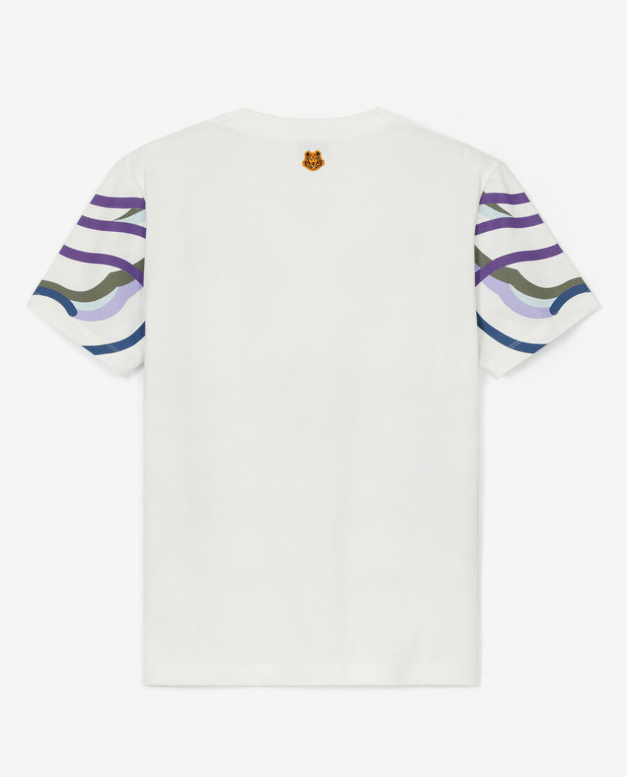 Biały t-shirt z kolorowym nadrukiem - Image #4