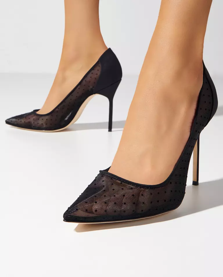 Siateczkowe szpilki w kropki BBLA