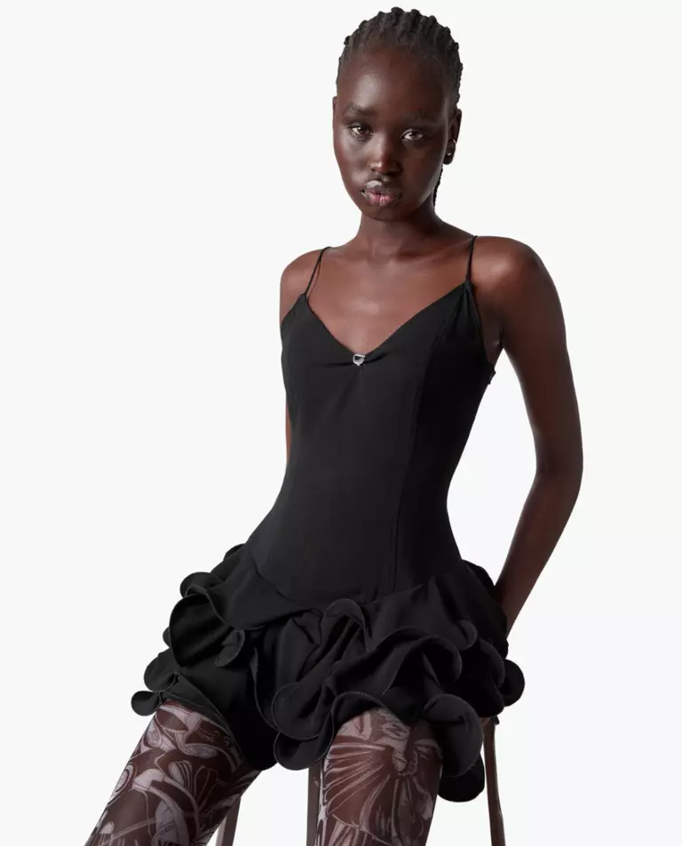 Czarna sukienka mini Ruffle