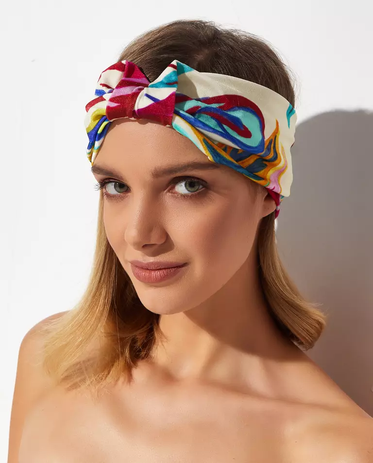 Kolorowa opaska z nadrukiem Flora