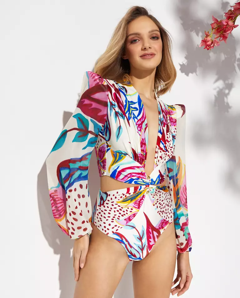 Kolorowe body z wycięciem Flora