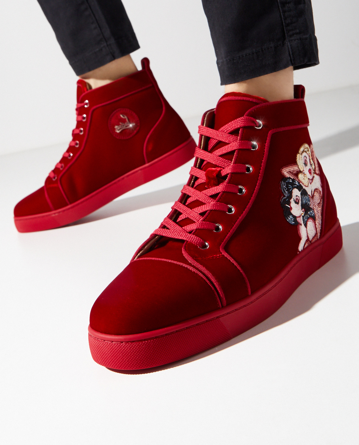 Czerwone sneakersy za kostkę Loupin - Image #0
