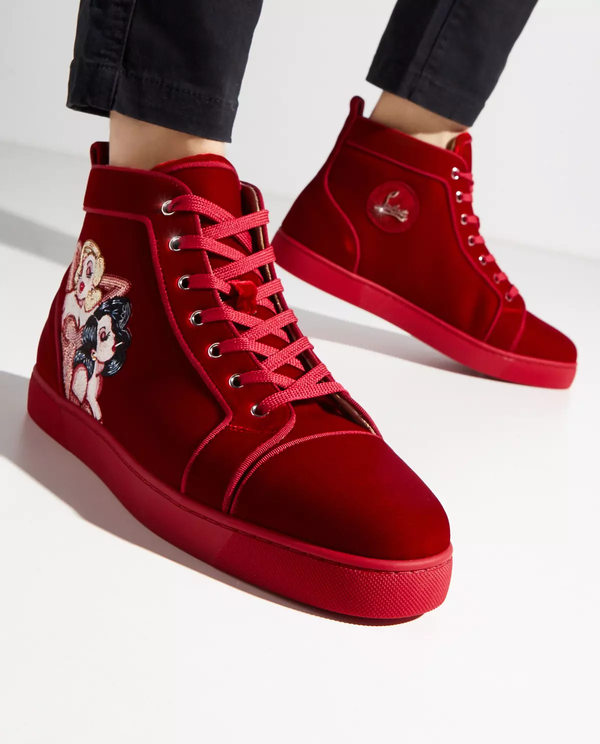 Czerwone sneakersy za kostkę Loupin - Image #1