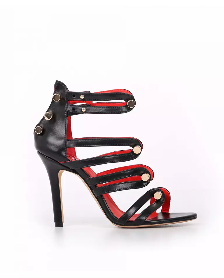 Czarne sandały na szpilce F Me