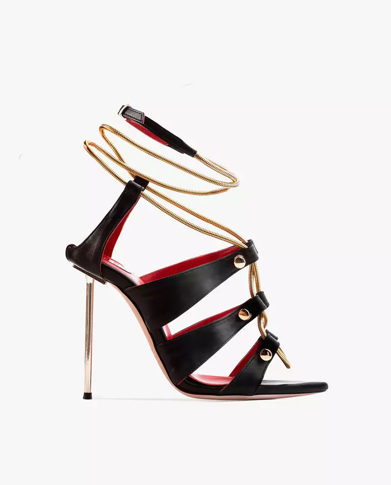 Czarne szpilki z łańcuszkami Randy