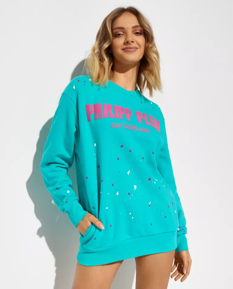 Niebieska bluza z logo Painted