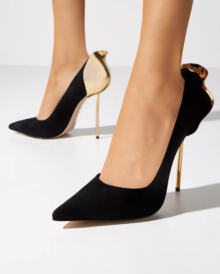 Czarne szpilki Petalo 120