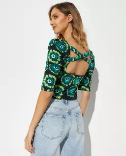 Crop top w kwiatowy print - Image #1