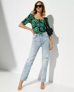 Crop top w kwiatowy print - Image #2
