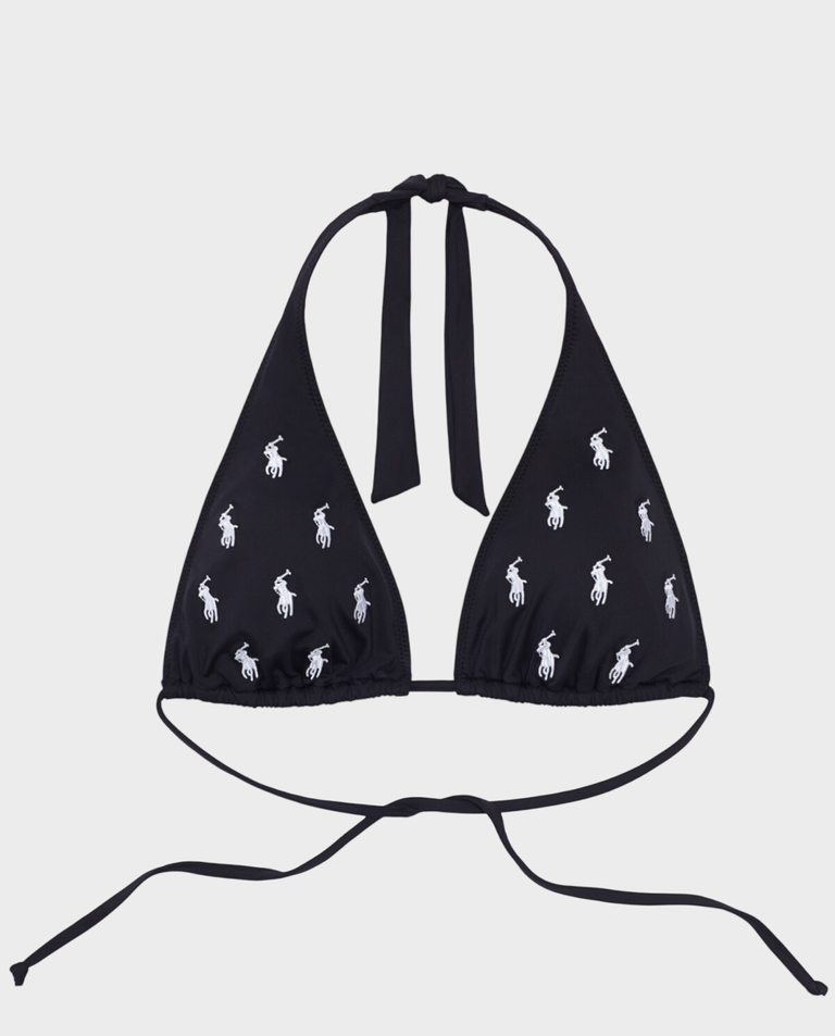 Czarny top od bikini z logo