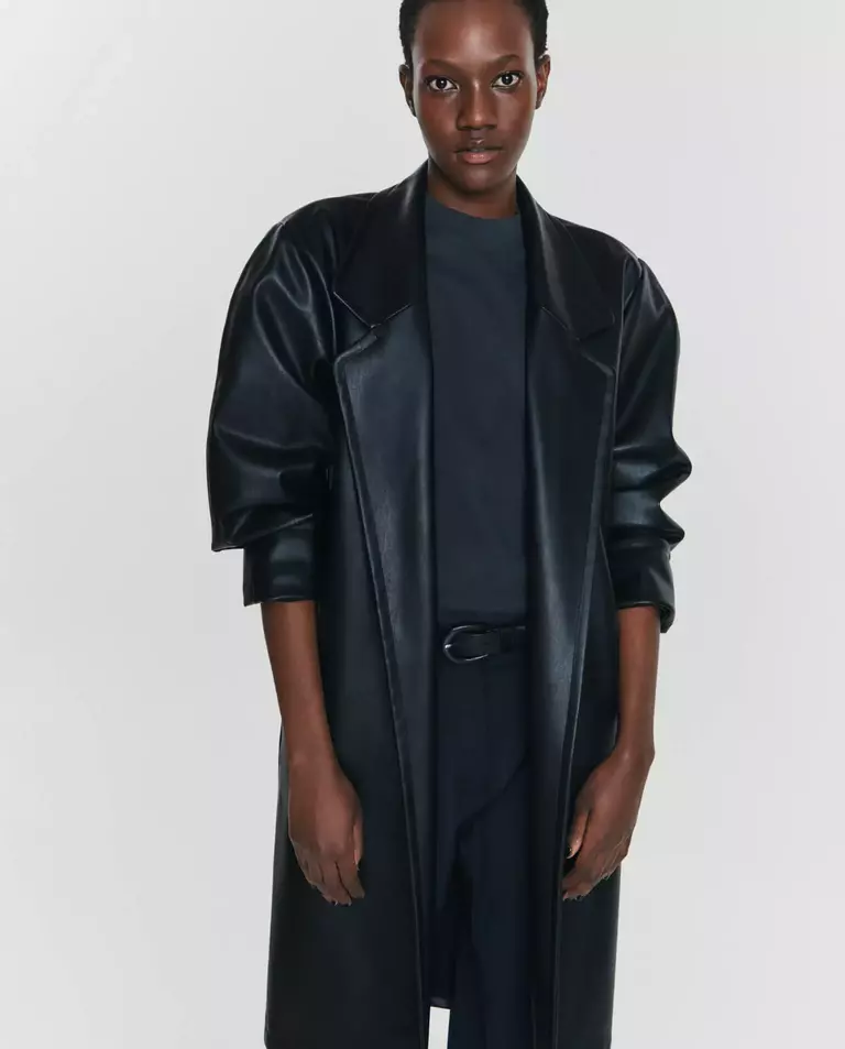 Płaszcz ze skóry ekologicznej Sambuco