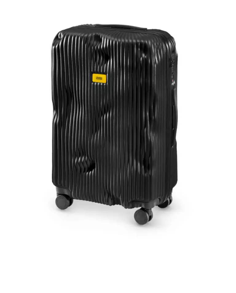 Czarna walizka Stripe Medium