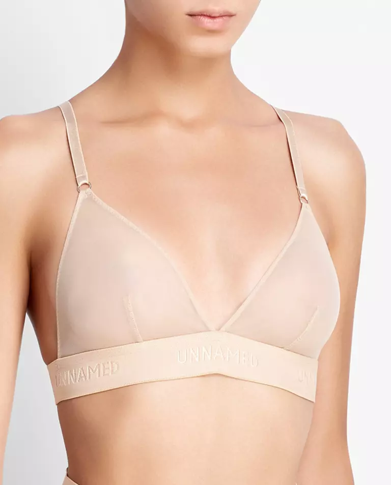 Beżowy biustonosz z siateczki Hanna