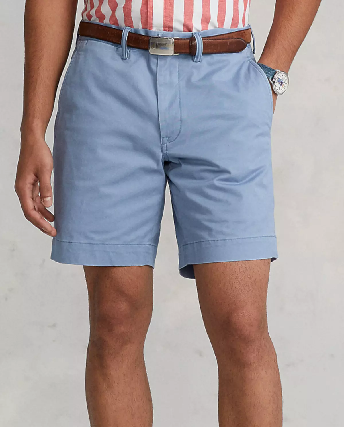 Niebieskie spodenki Chino Straight Fit - Image #0