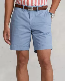 Niebieskie spodenki Chino Straight Fit - Image #0