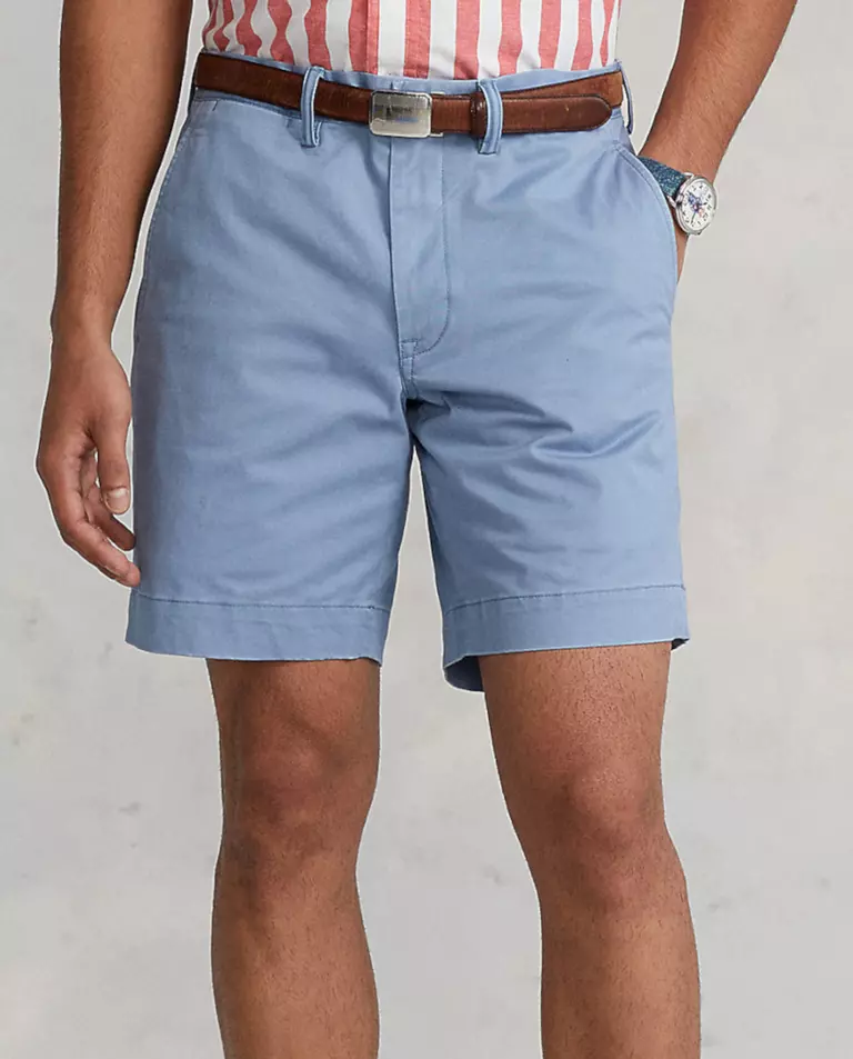 Niebieskie spodenki Chino Straight Fit - Image #0
