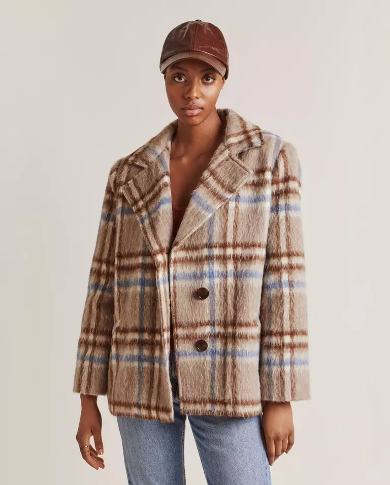 Krótki płaszcz w kratę Viola