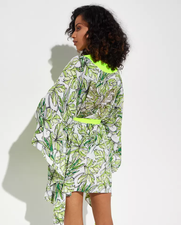 Tunika midi w zielony print Limazonia