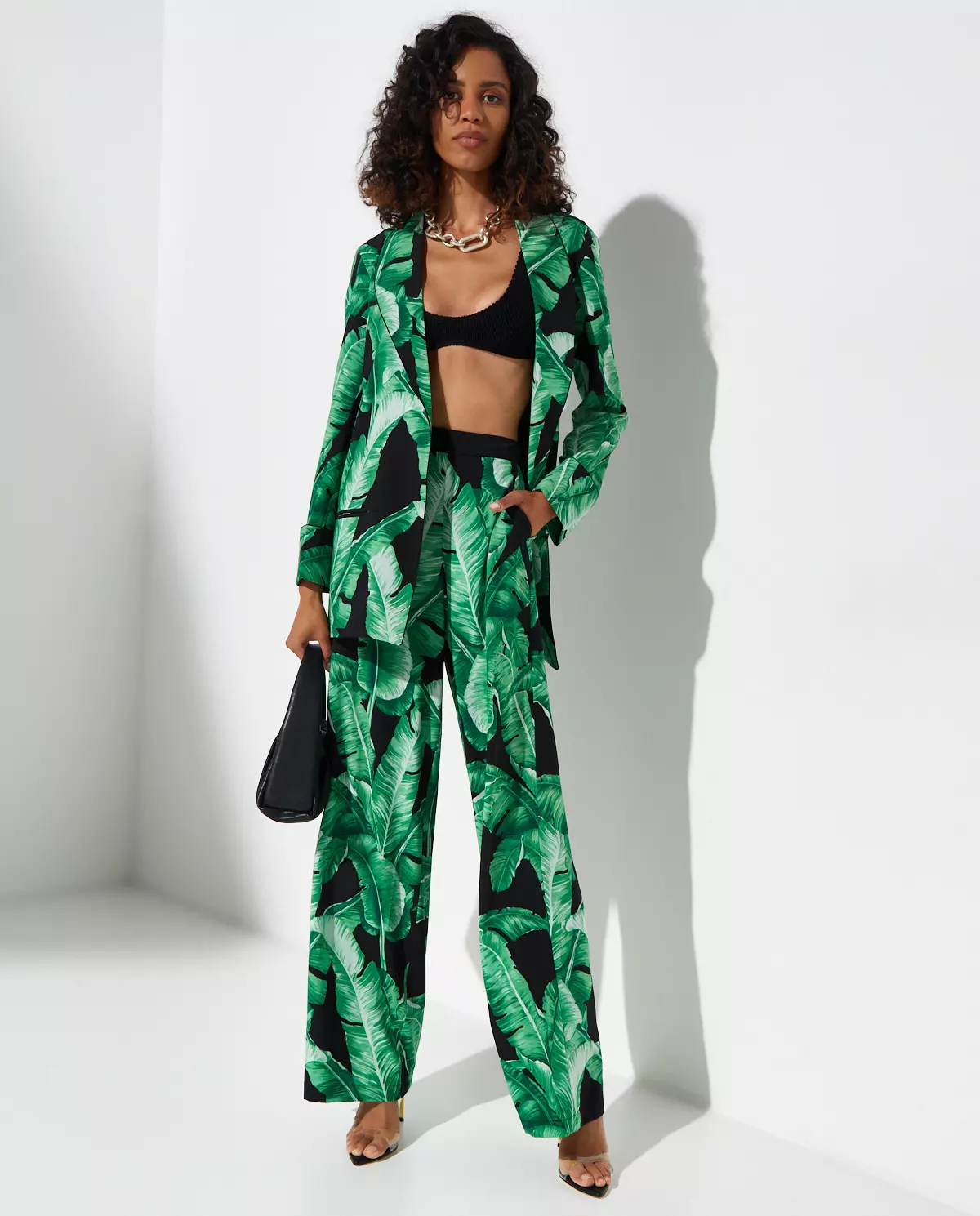 Marynarka-sukienka w zielony print Jungle - Image #0