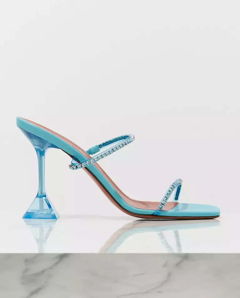 Niebieskie klapki na szpilce Gilda