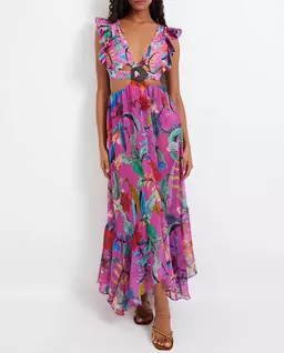 Wzorzysta sukienka maxi Zamia - Image #0