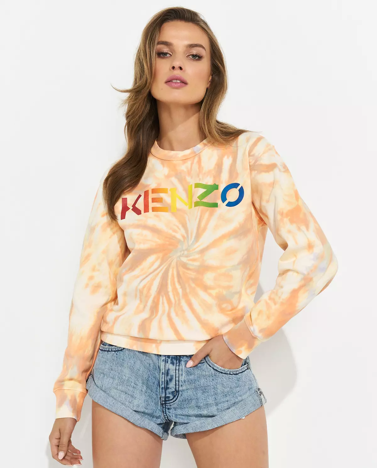 Pomarańczowa bluza we wzór tie-dye - Image #0