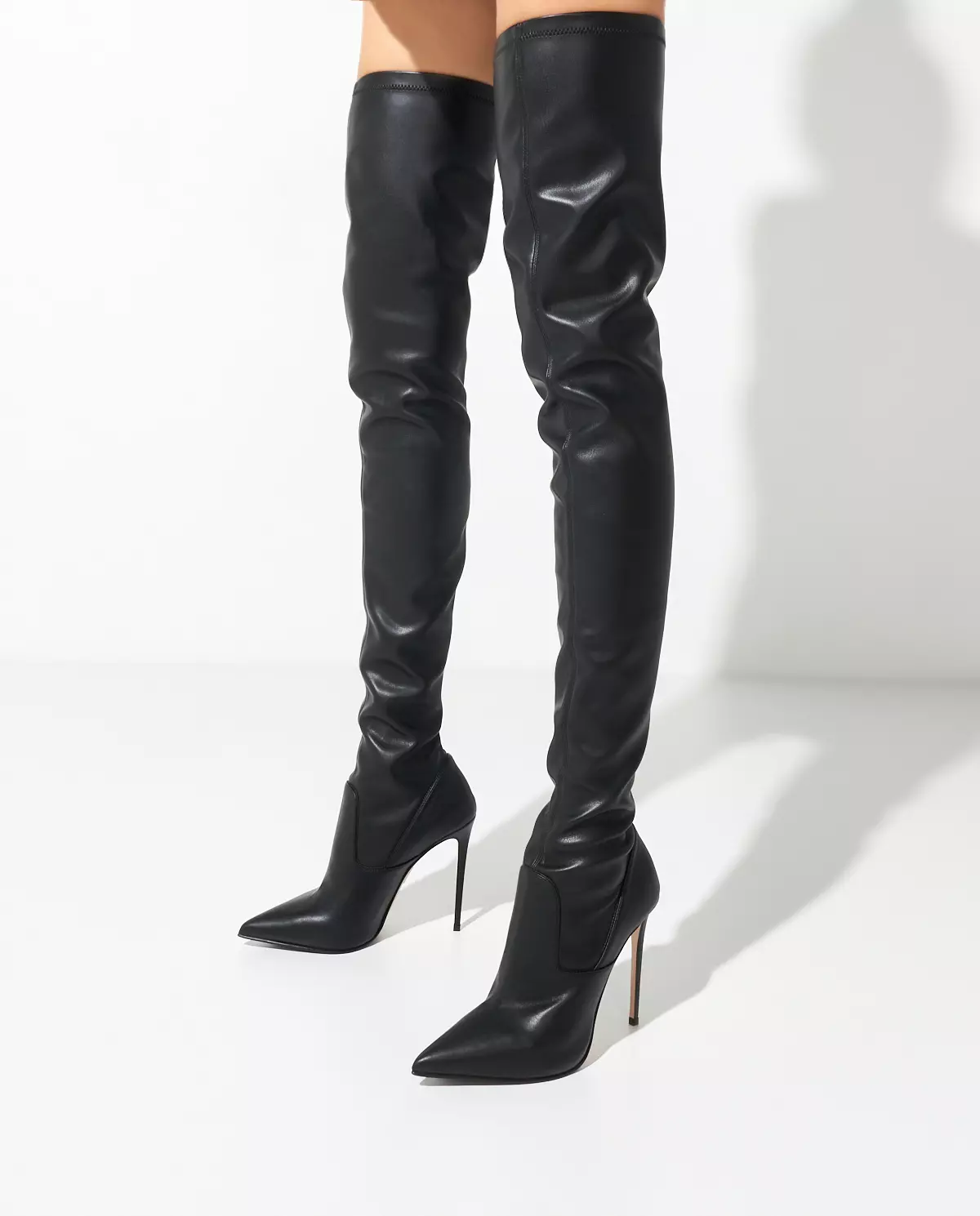 Czarne kozaki na szpilce Eva 120 - Image #0