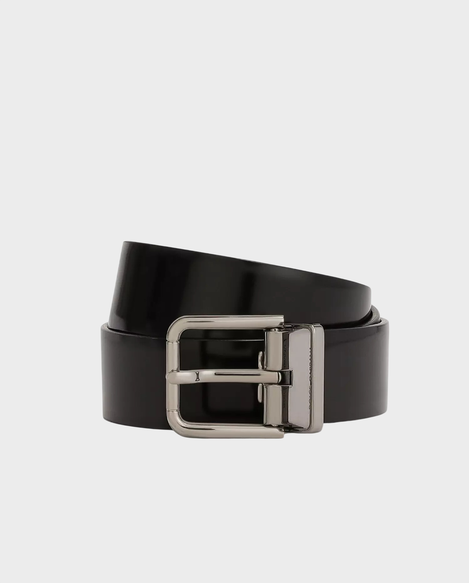 Skórzany czarny pasek z klamrą - Image #0