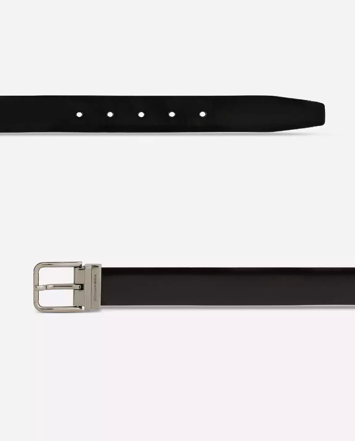 Skórzany czarny pasek z klamrą - Image #2