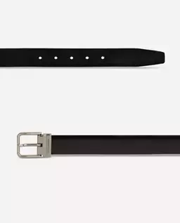 Skórzany czarny pasek z klamrą - Image #2