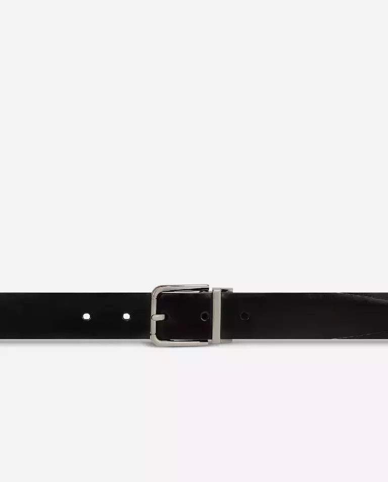 Skórzany czarny pasek z klamrą - Image #3