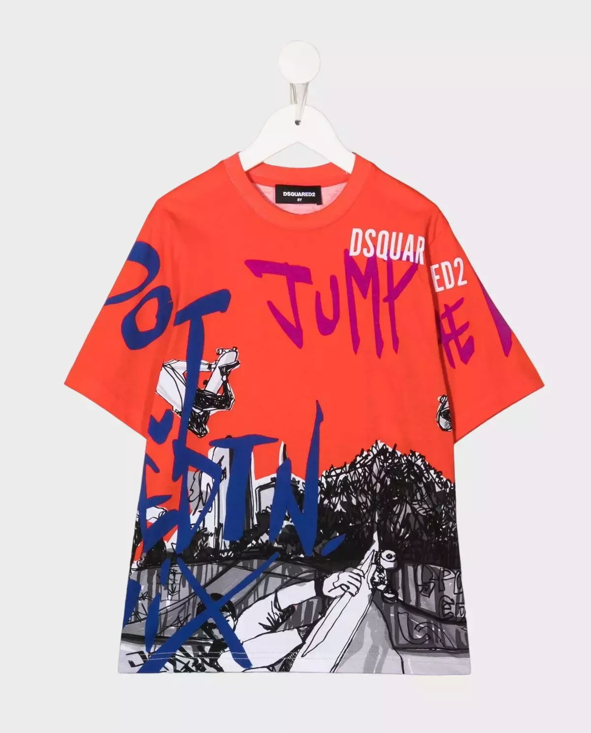 Pomarańczowy t-shirt z nadrukiem 4-16 lat - Image #0