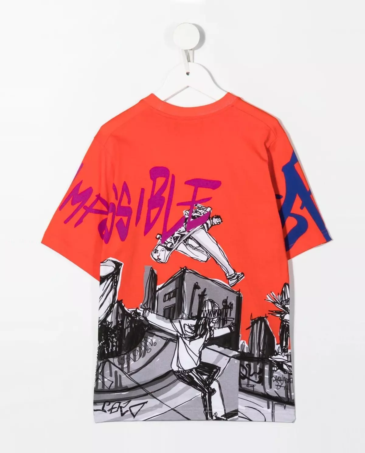 Pomarańczowy t-shirt z nadrukiem 4-16 lat - Image #1