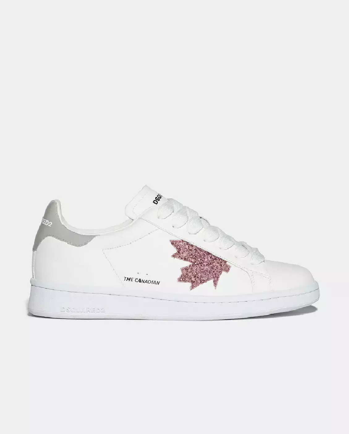 Skórzane sneakersy z brokatowym logo marki - Image #0