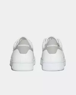 Skórzane sneakersy z brokatowym logo marki - Image #3