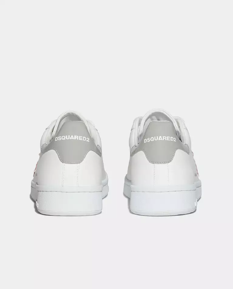 Skórzane sneakersy z brokatowym logo marki - Image #3