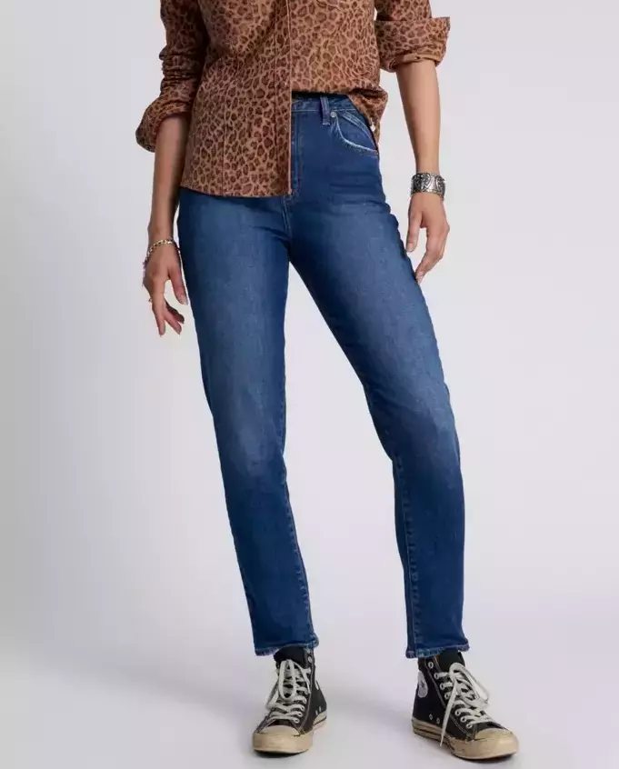 Niebieskie jeansy Legend High Waist Mom - Image #0