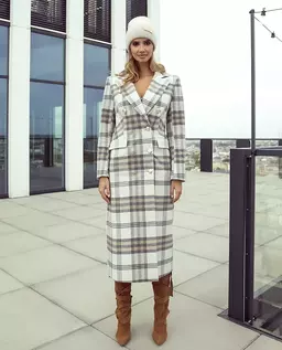 Wełniany płaszcz w kratę Oliwia - Image #1