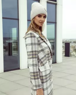 Wełniany płaszcz w kratę Oliwia - Image #3