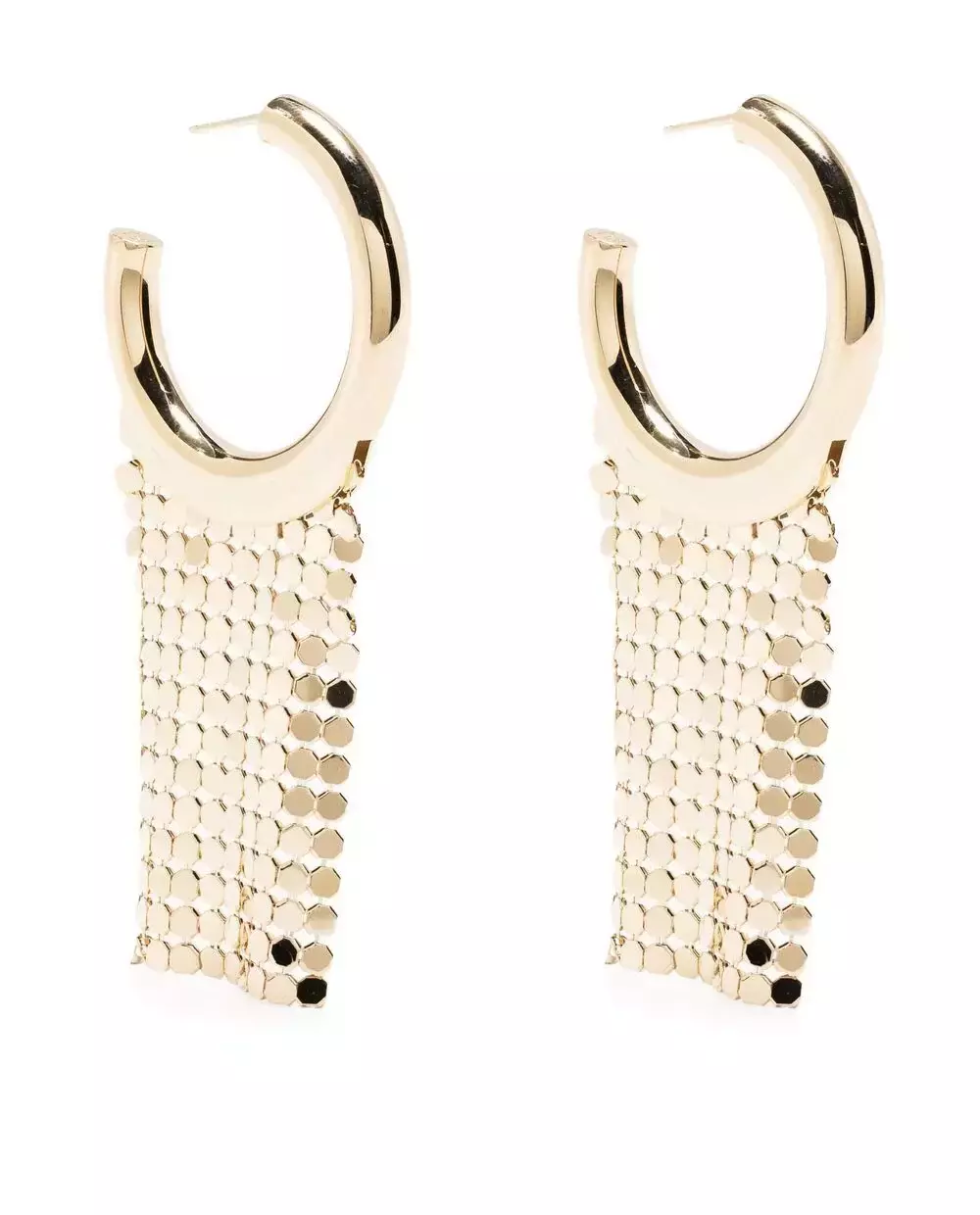 Złote okrągłe kolczyki z siatką - Image #4