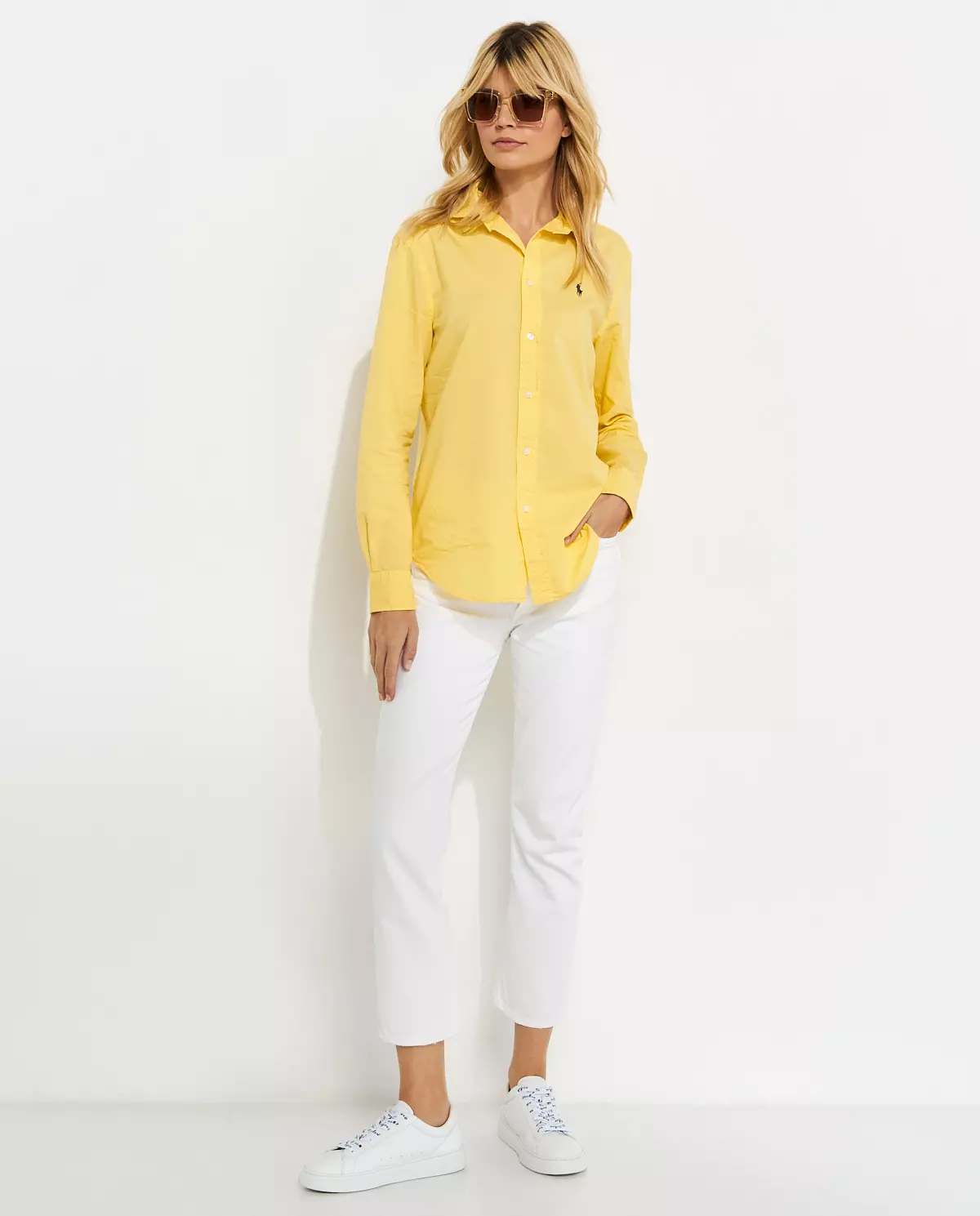 Żółta bawełniana koszula Relaxed Fit - Image #2