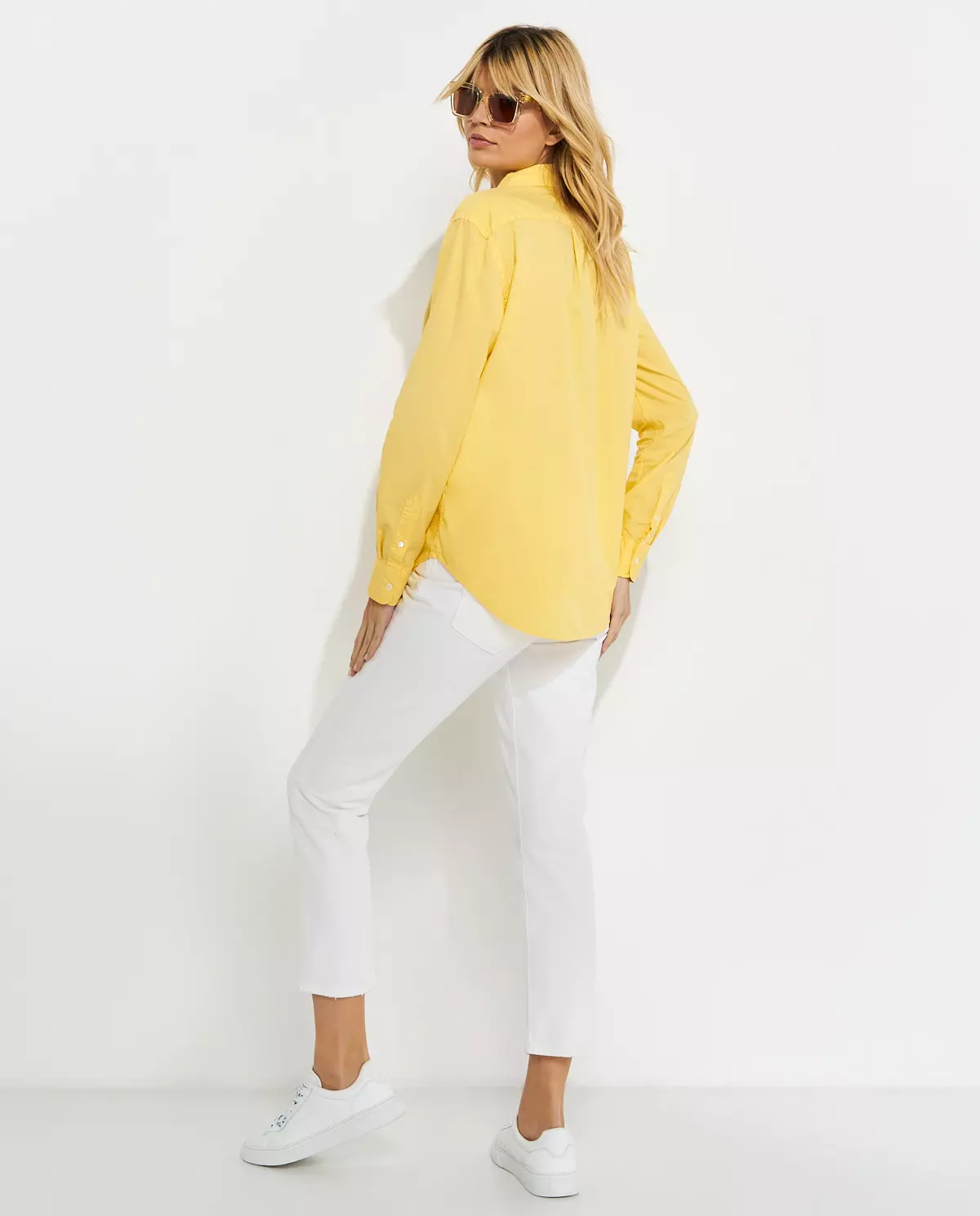 Żółta bawełniana koszula Relaxed Fit - Image #3