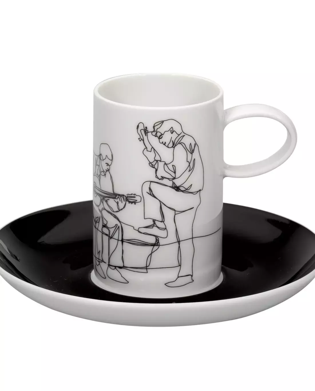 Zestaw czterech filiżanek ze spodkiem do kawy Fado - Image #2