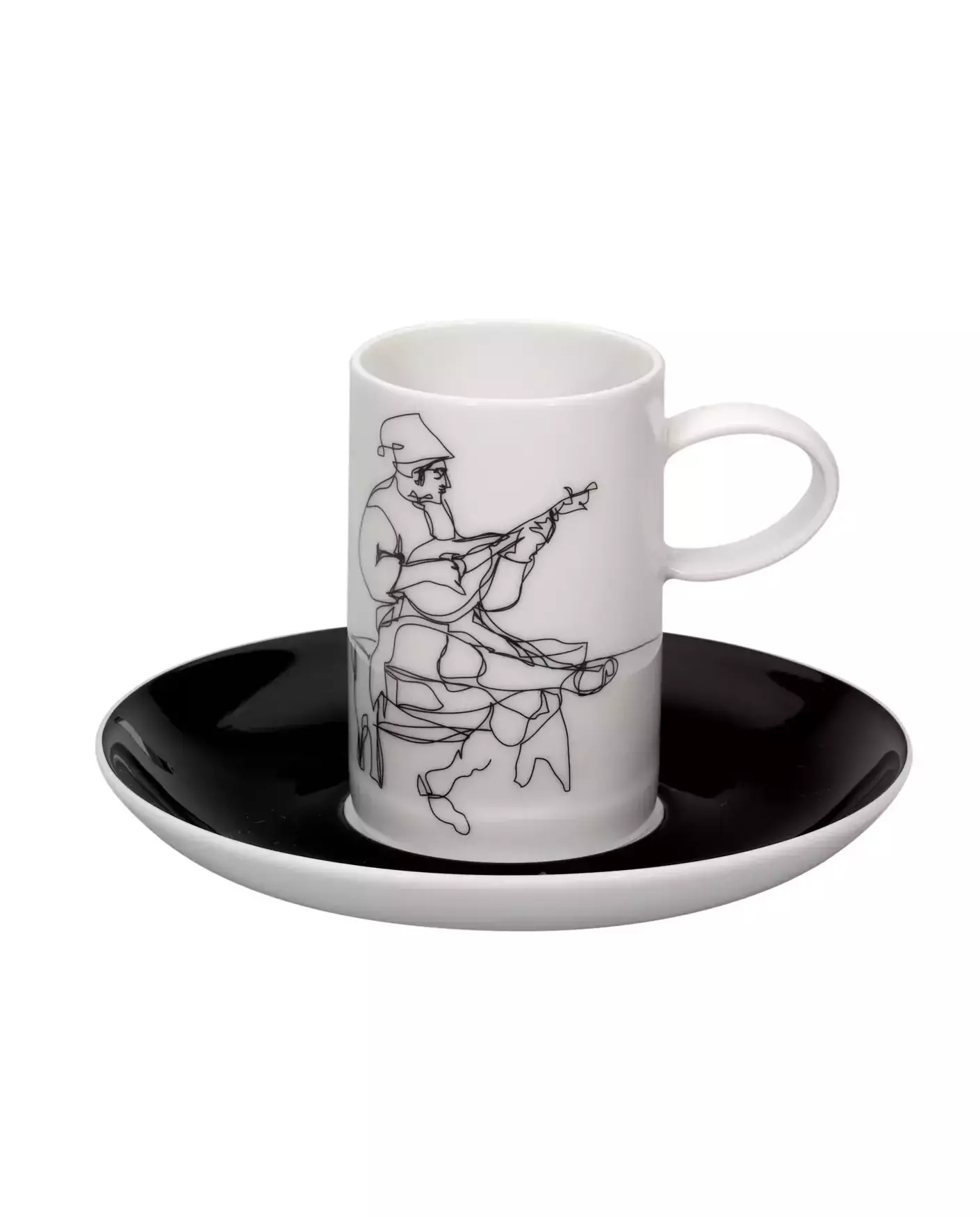 Zestaw czterech filiżanek ze spodkiem do kawy Fado - Image #3