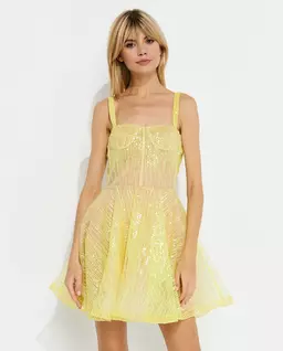 Żółta sukienka mini Mademouselle - Image #1