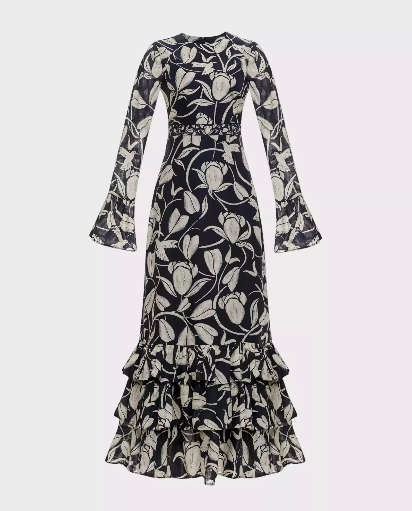 Lniana sukienka maxi Citrus Flora - Image #1