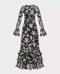 Lniana sukienka maxi Citrus Flora - Image #1