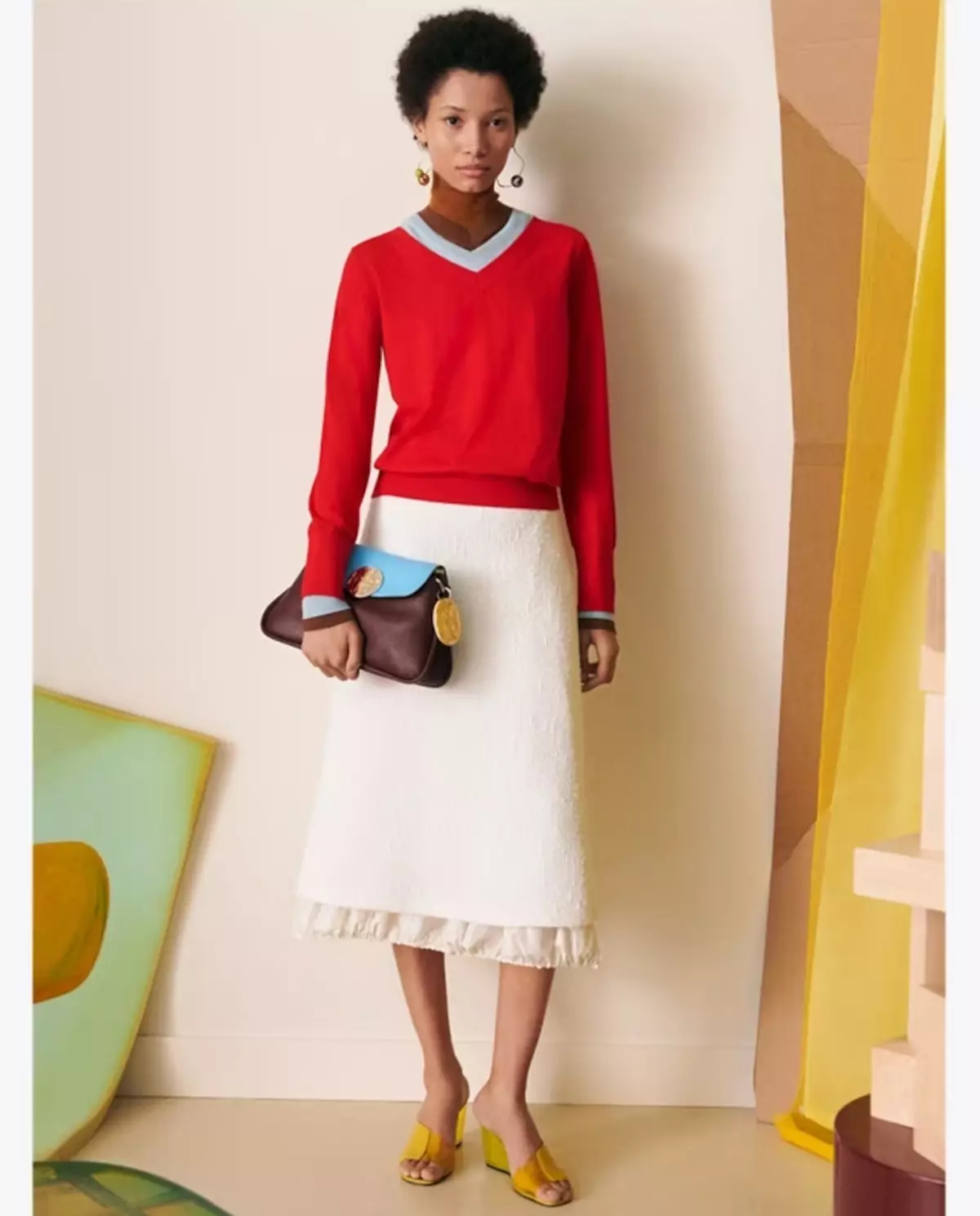 Czerwony sweter w szpic - Image #3