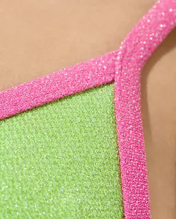 Zielony brokatowy top od bikini Mika - Image #4
