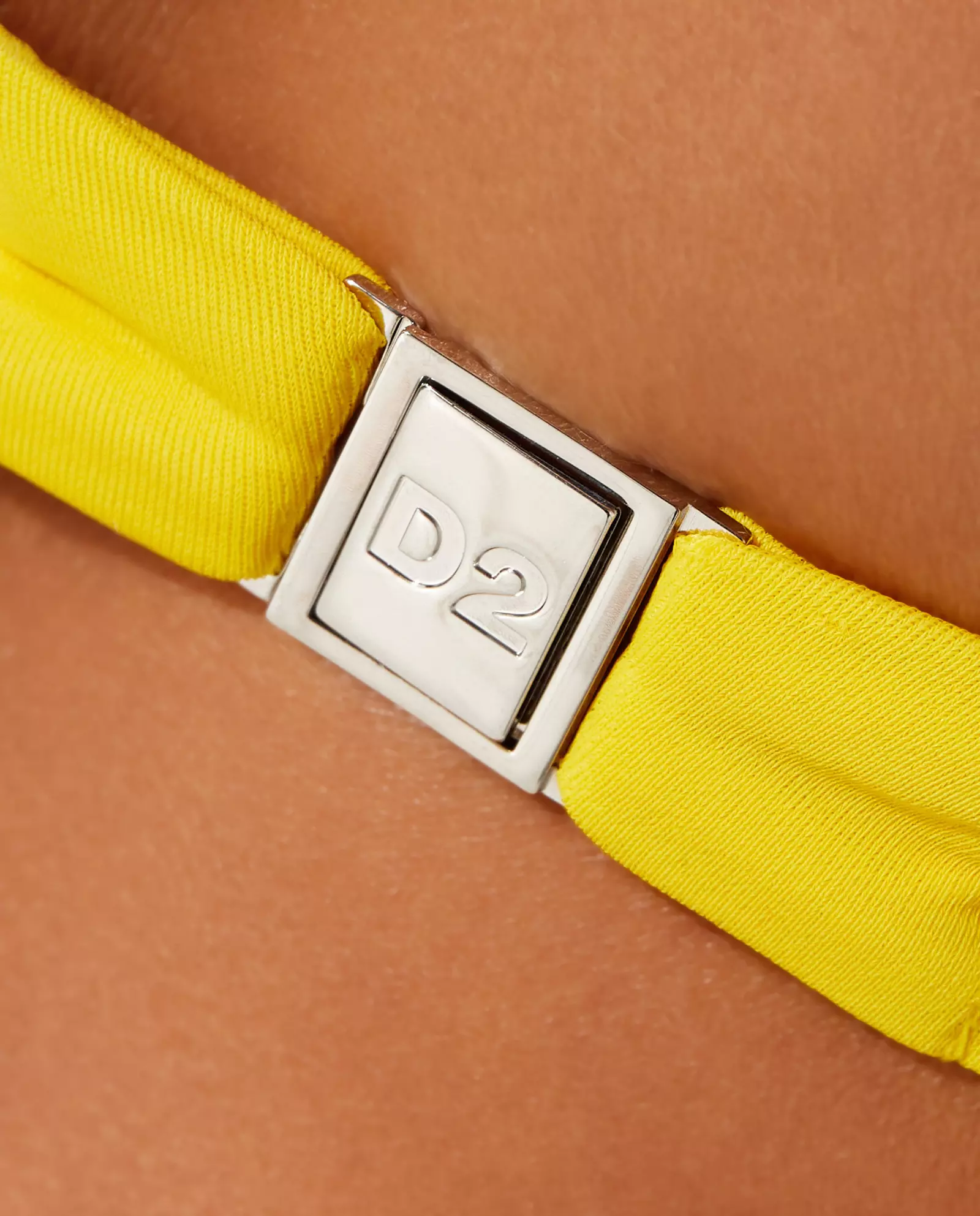 Żółty top od bikini z logo - Image #4